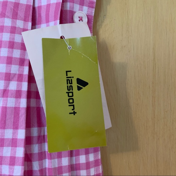 Vintage Pink Gingham Lizsport side button skirt - Picture 2 of 5